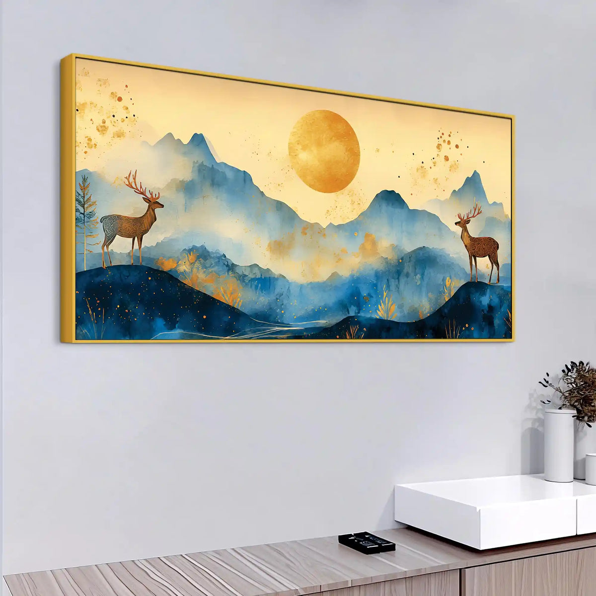 Elegant Abstract Mountain Scene Canvas Painting