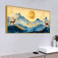 Elegant Abstract Mountain Scene Canvas Painting