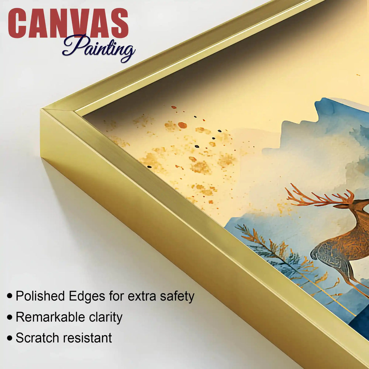 Elegant Abstract Mountain Scene Canvas Painting