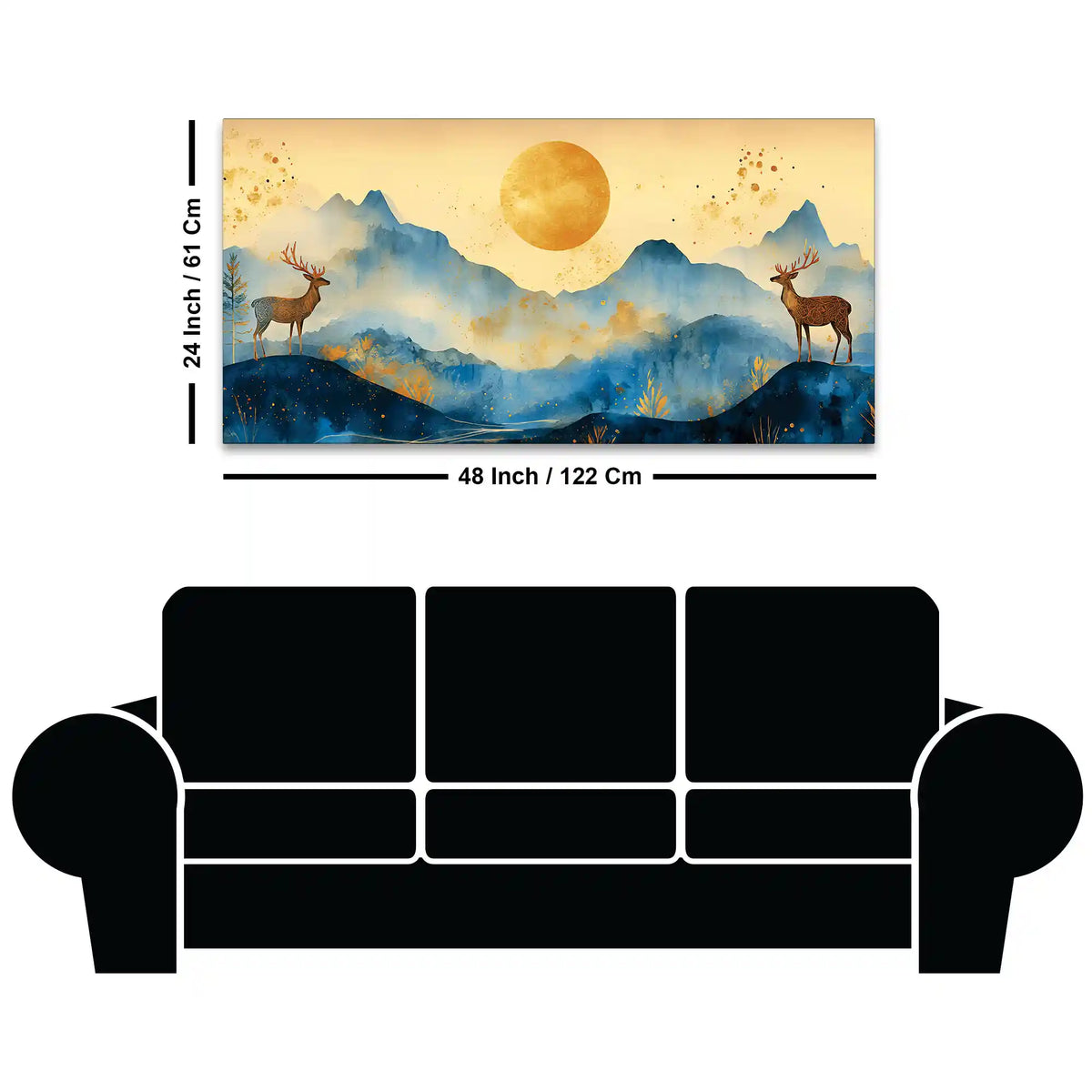 Elegant Abstract Mountain Scene Canvas Painting
