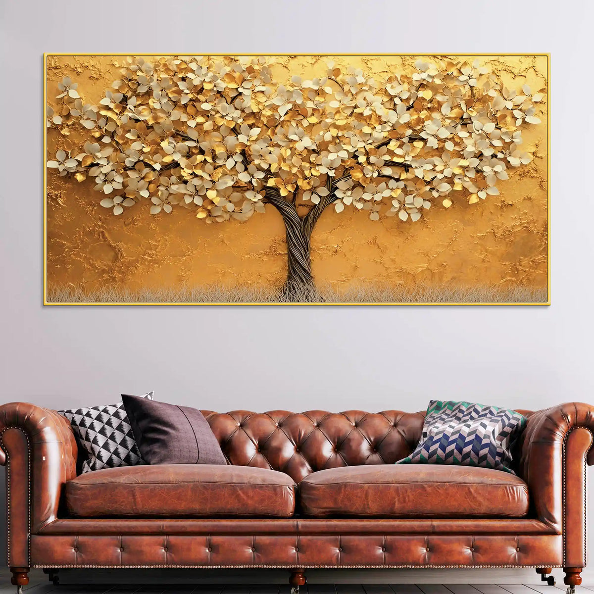 Elegant Abstract Tree Canvas Wall Art Painting for Bedroom & Living Room