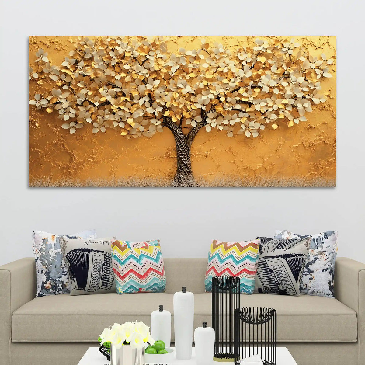 Elegant Abstract Tree Canvas Wall Art Painting for Bedroom & Living Room