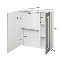 Elegant Bathroom Cabinet Mirror with Gold Accents and Dual LED Panels