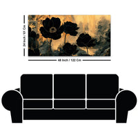 Elegant Black Floral Canvas Wall Art Abstract Painting