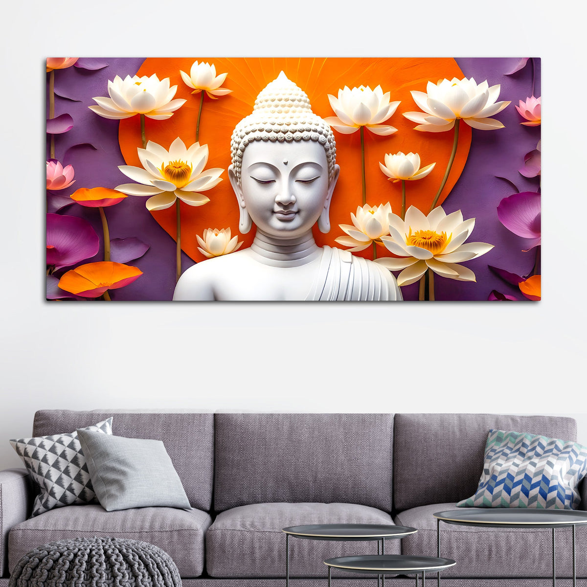 Elegant Buddha Canvas Modern Painting for Décor