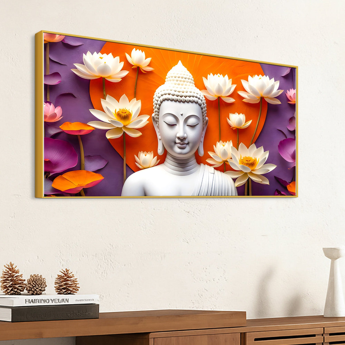 Elegant Buddha Canvas Modern Painting for Décor