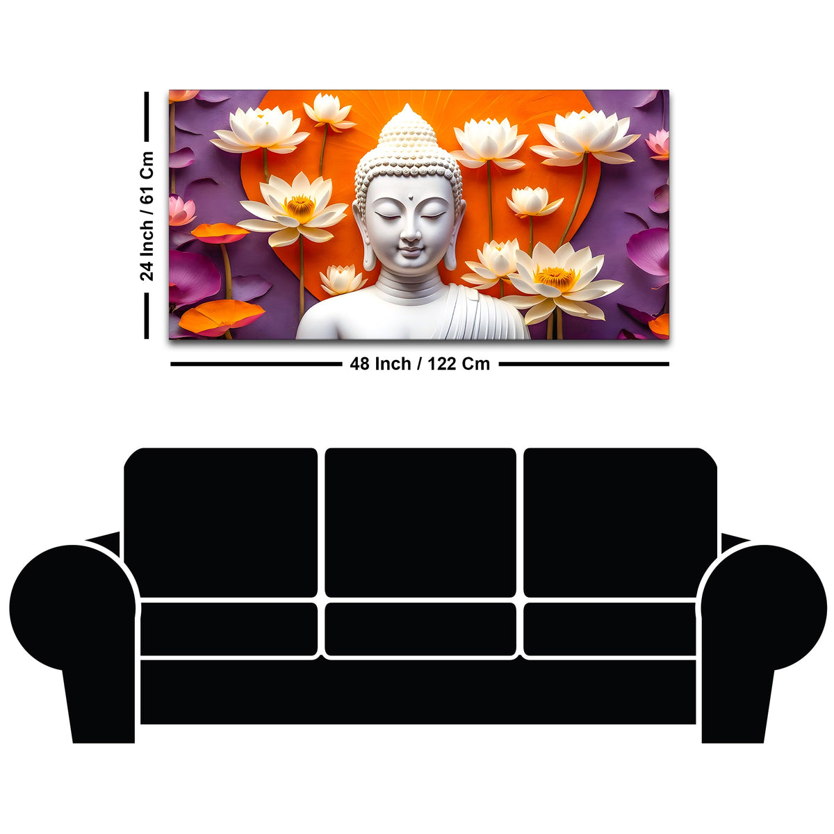 Elegant Buddha Canvas Modern Painting for Décor