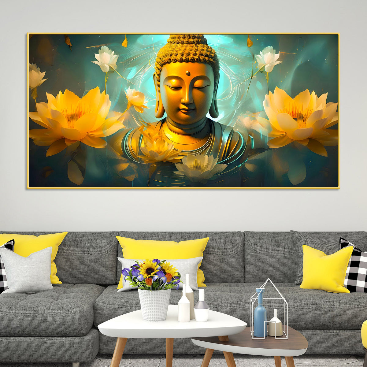 Elegant Buddha Canvas Painting for Calm Home Interiors