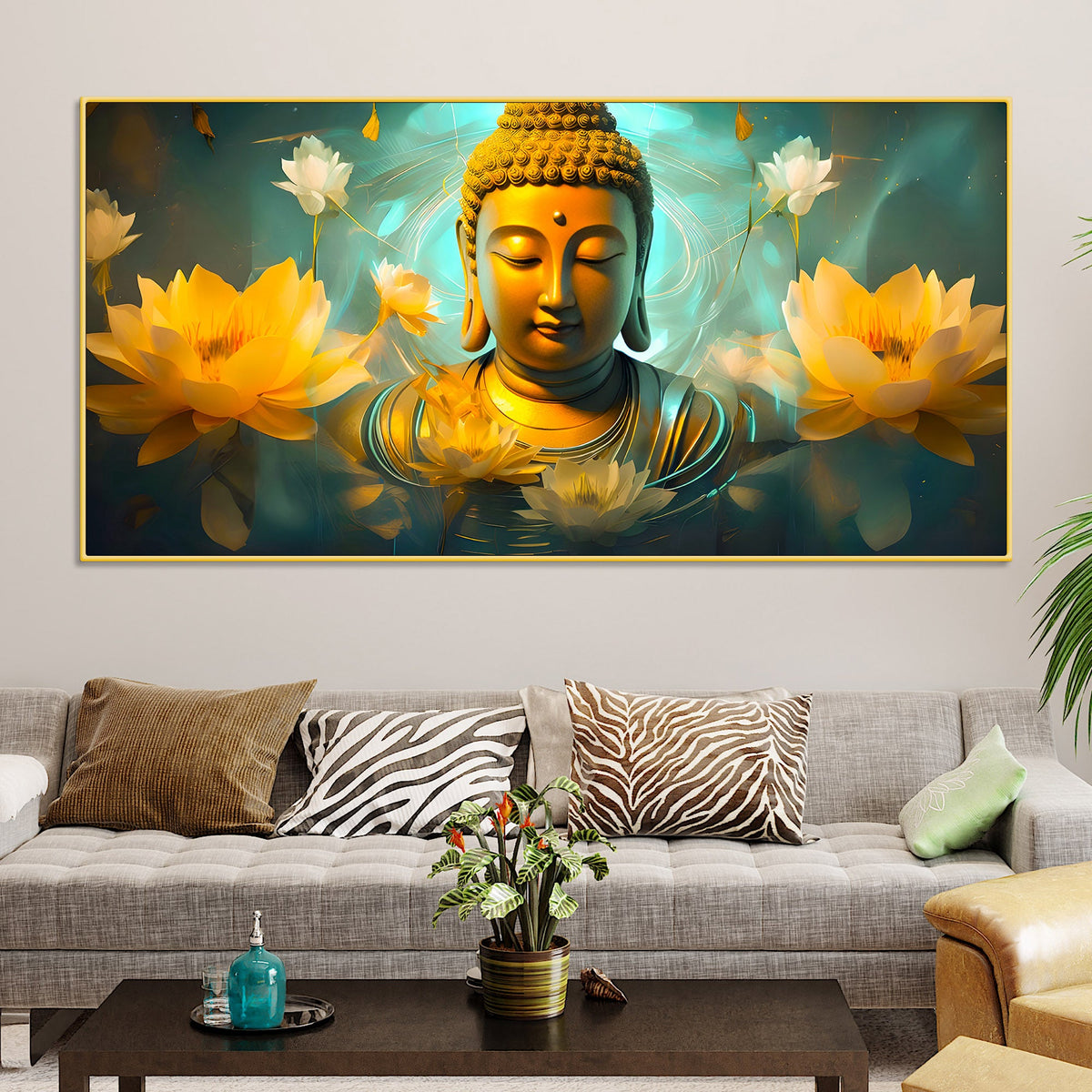 Elegant Buddha Canvas Painting for Calm Home Interiors
