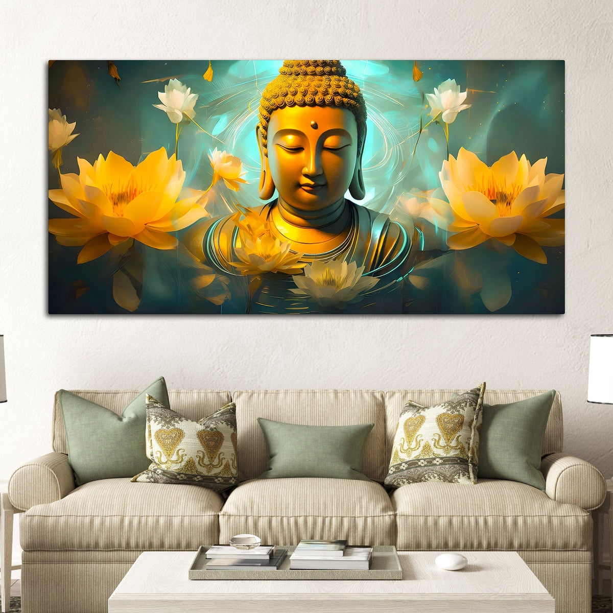 Elegant Buddha Canvas Painting for Calm Home Interiors