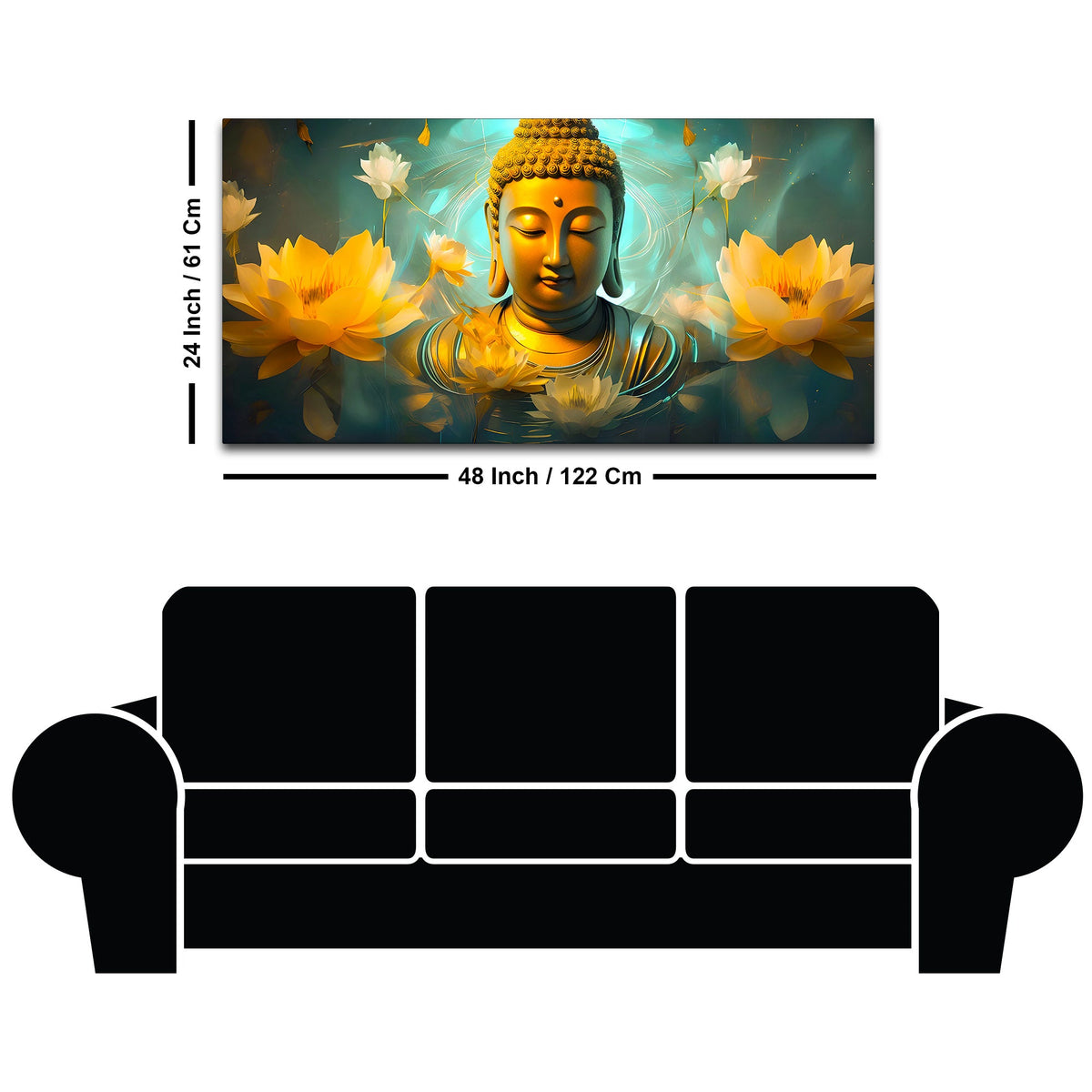Elegant Buddha Canvas Painting for Calm Home Interiors
