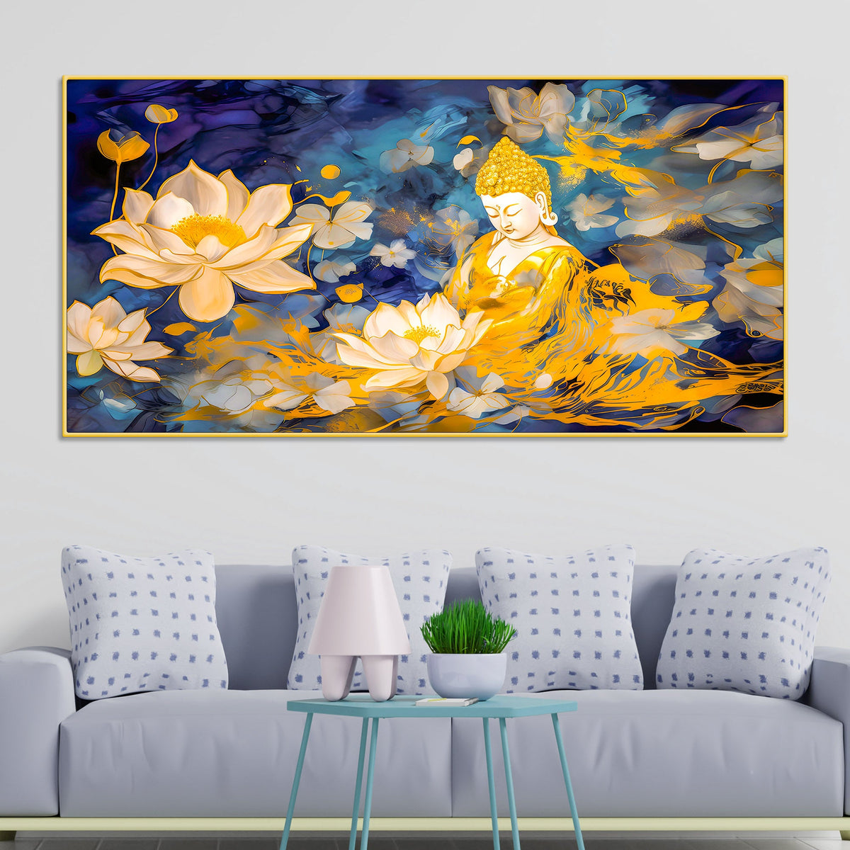 Elegant Buddha Canvas Painting for Modern Living Room Décor