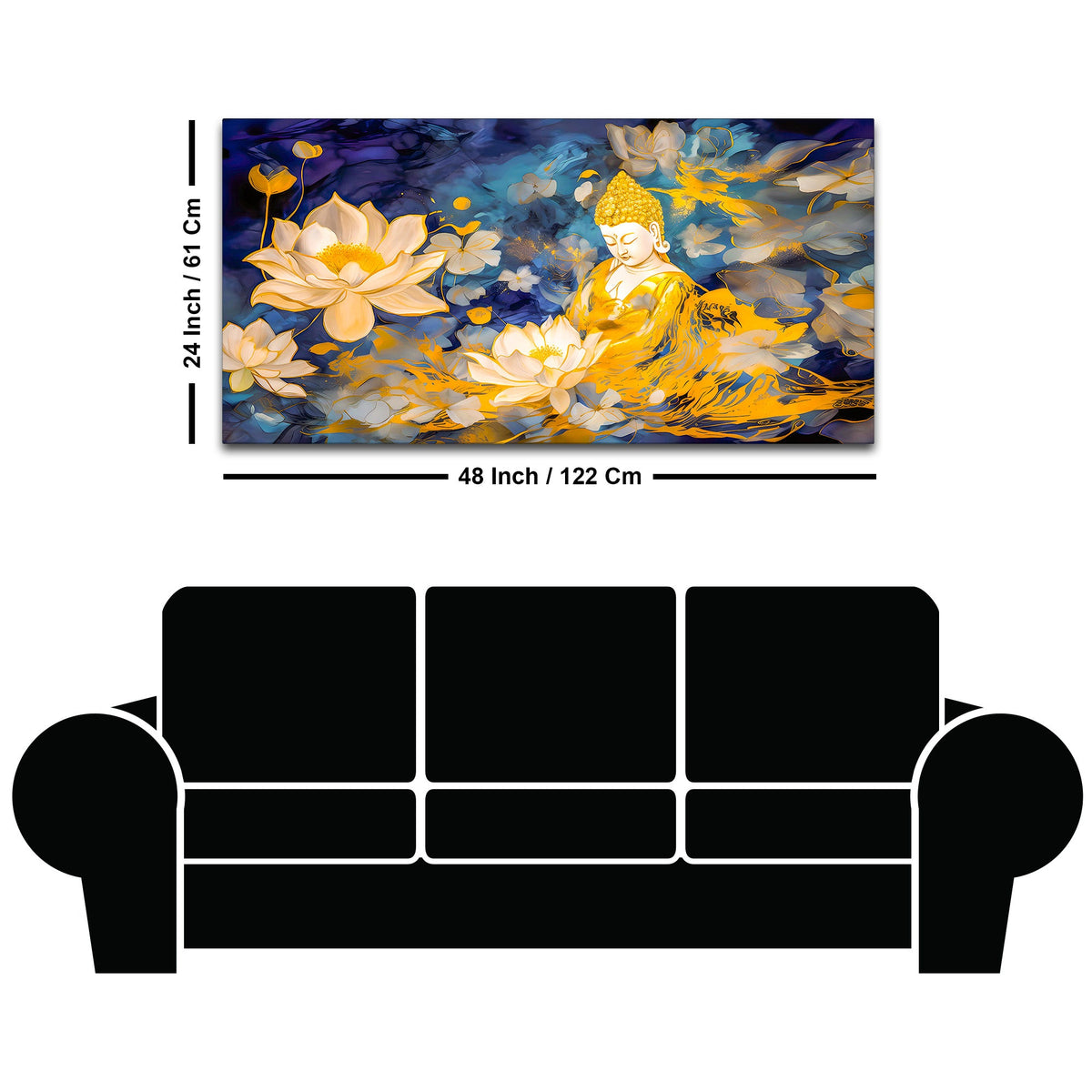 Elegant Buddha Canvas Painting for Modern Living Room Décor