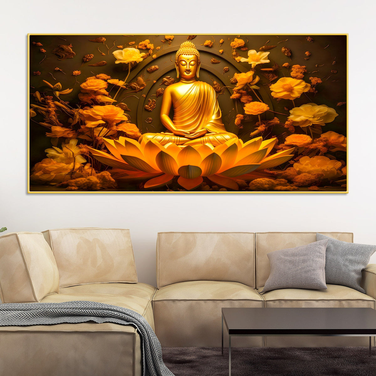 Elegant Buddha Canvas Painting for Wall Decoration