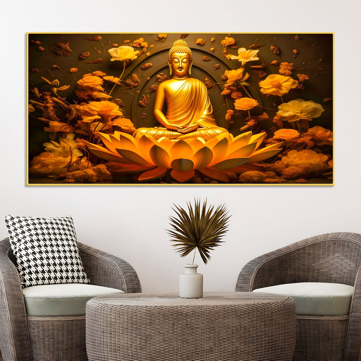 Elegant Buddha Canvas Painting for Wall Decoration