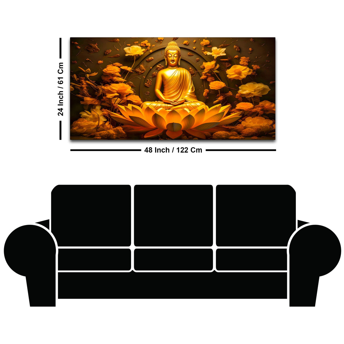 Elegant Buddha Canvas Painting for Wall Decoration