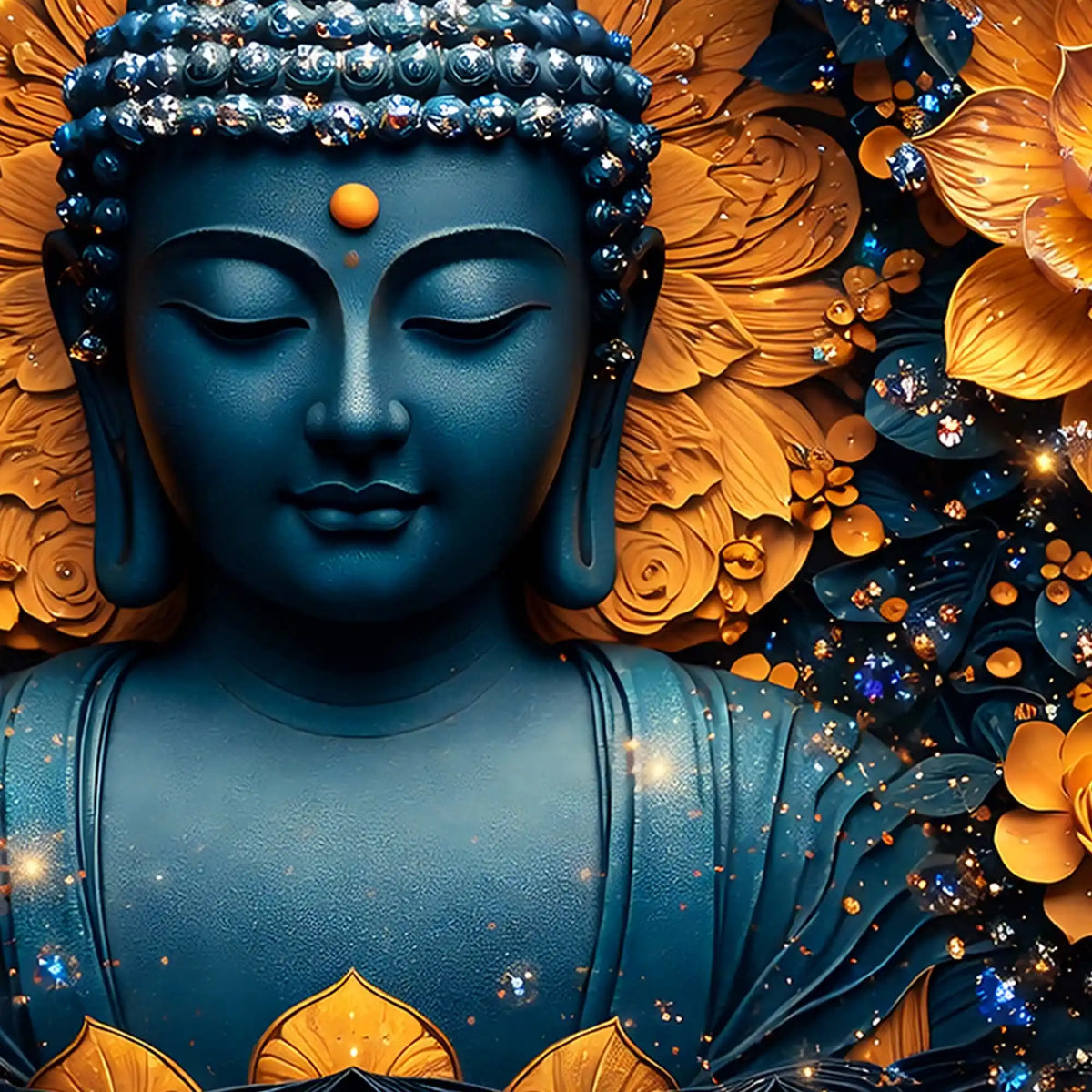 Elegant Buddha Crystal Glass Painting for Luxury Home Décor