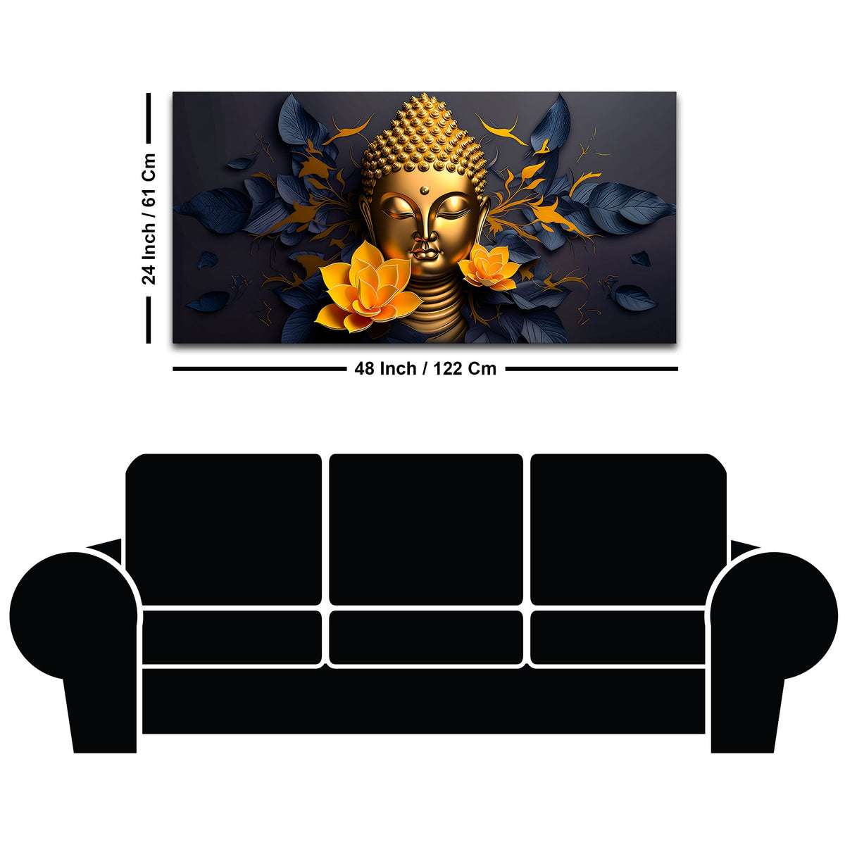 Elegant Buddha Lotus Canvas Painting for Modern Homes
