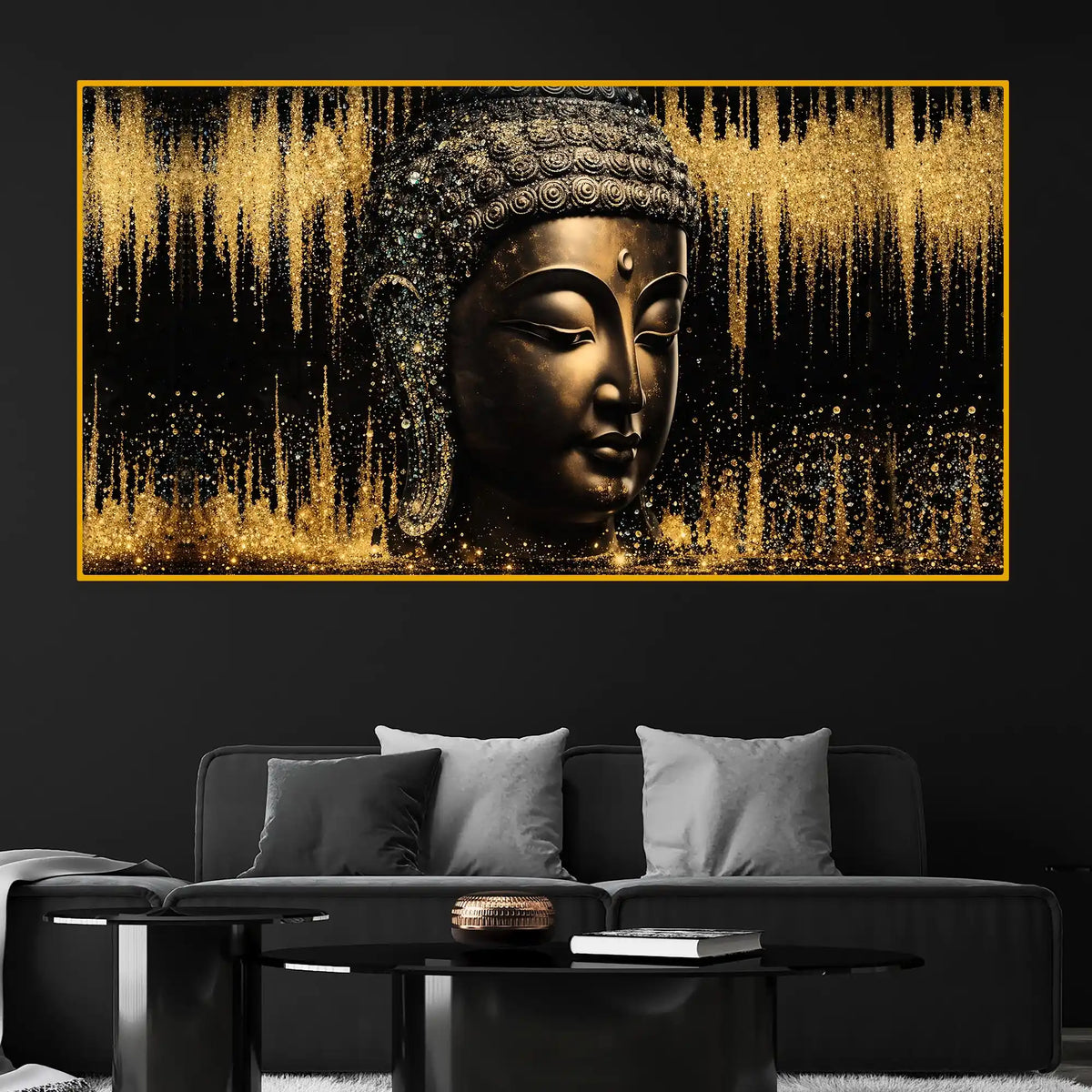Elegant Buddha Peace Crystal Glass Painting for Styling Décor