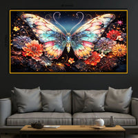 Elegant Butterfly Crystal Glass Wall Art Painting