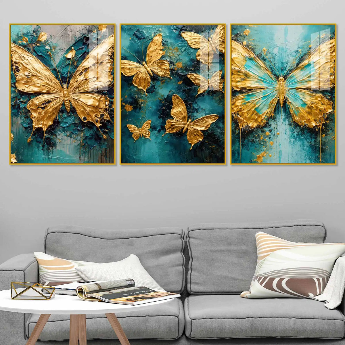 Elegant Butterfly Fantasy Acrylic Painting Set of 3