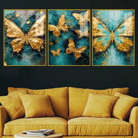 Elegant Butterfly Fantasy Acrylic Painting Set of 3