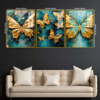 Elegant Butterfly Fantasy Acrylic Painting Set of 3