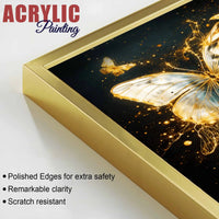 Elegant Butterfly Glow Floating Acrylic Painting Set of 3