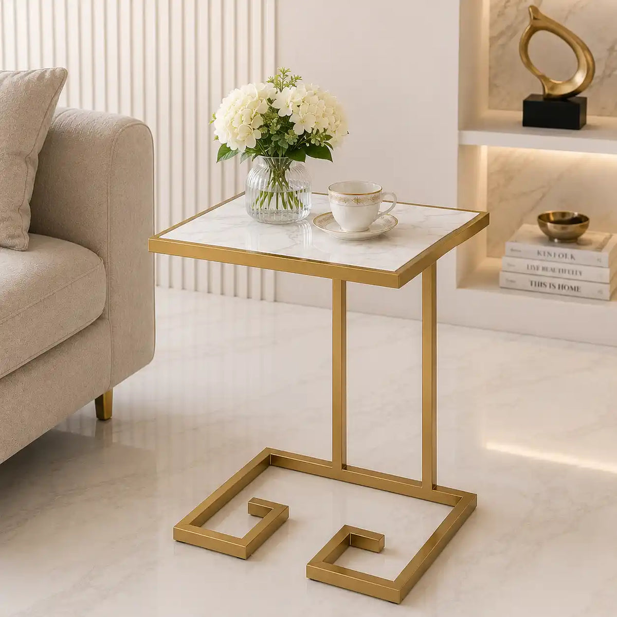 Elegant Comfort Marble Side Table for Your Living Space