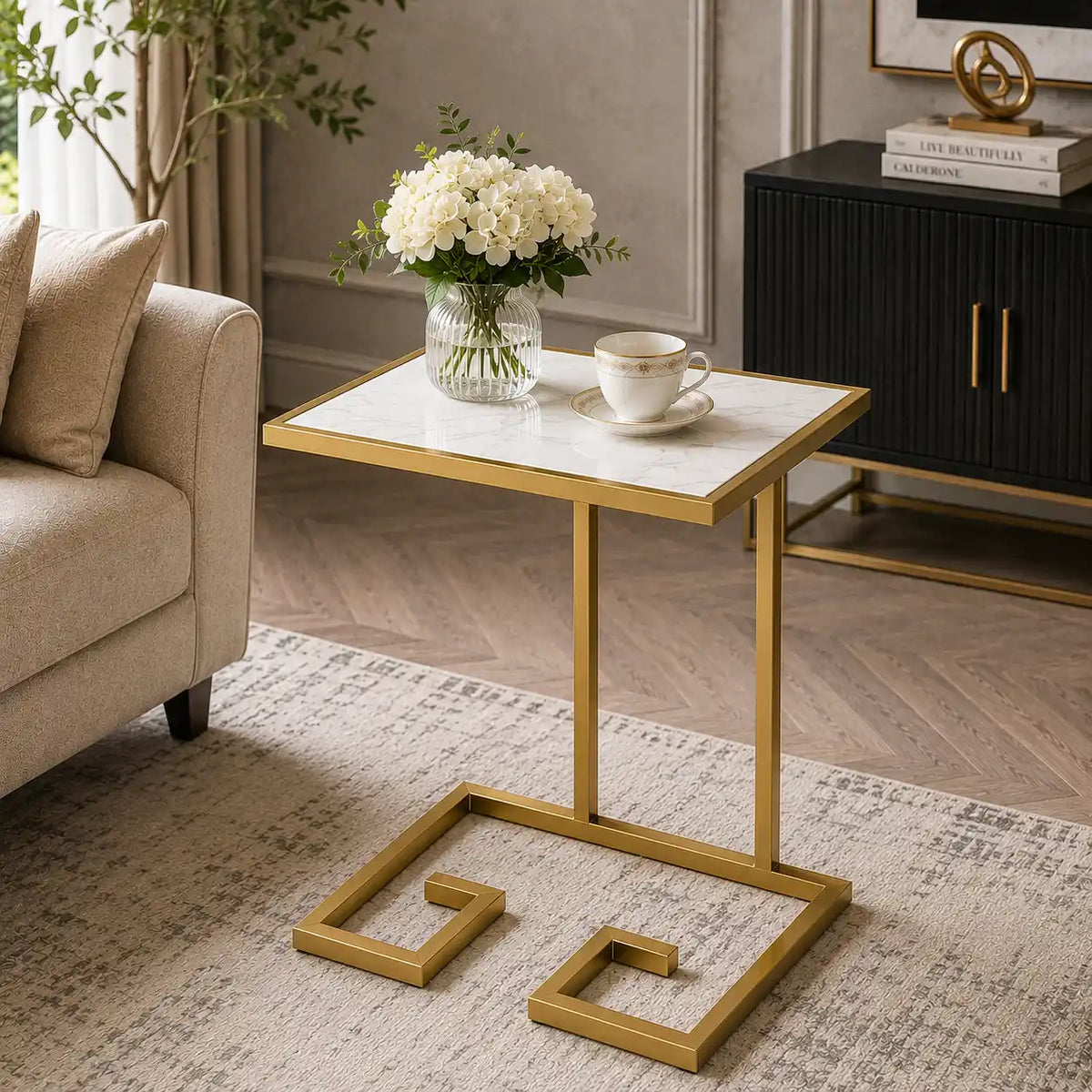 Elegant Comfort Marble Side Table for Your Living Space