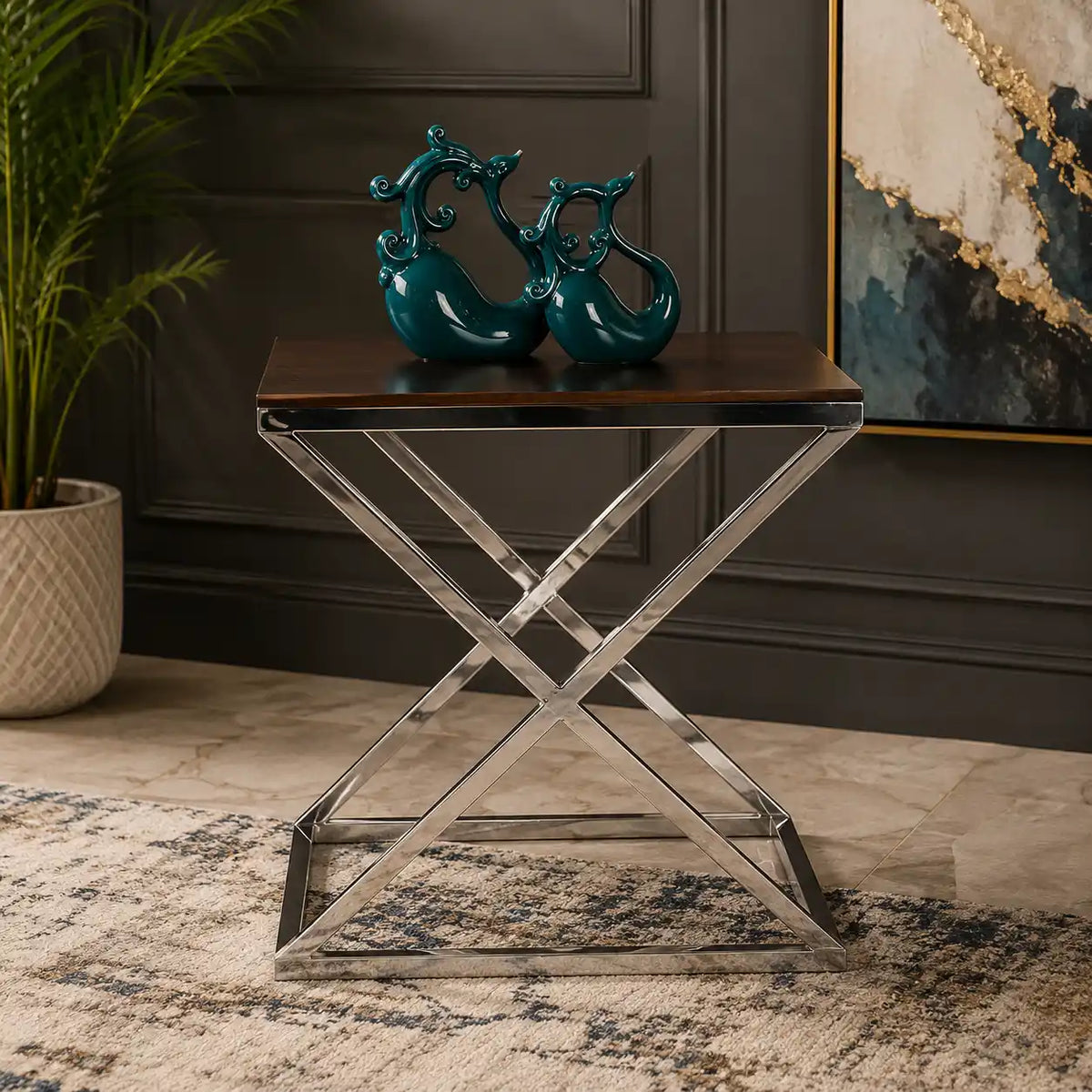 Elegant Cross Leg Side Table for Home