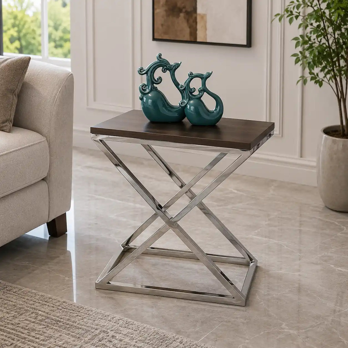 Elegant Cross Leg Side Table for Home