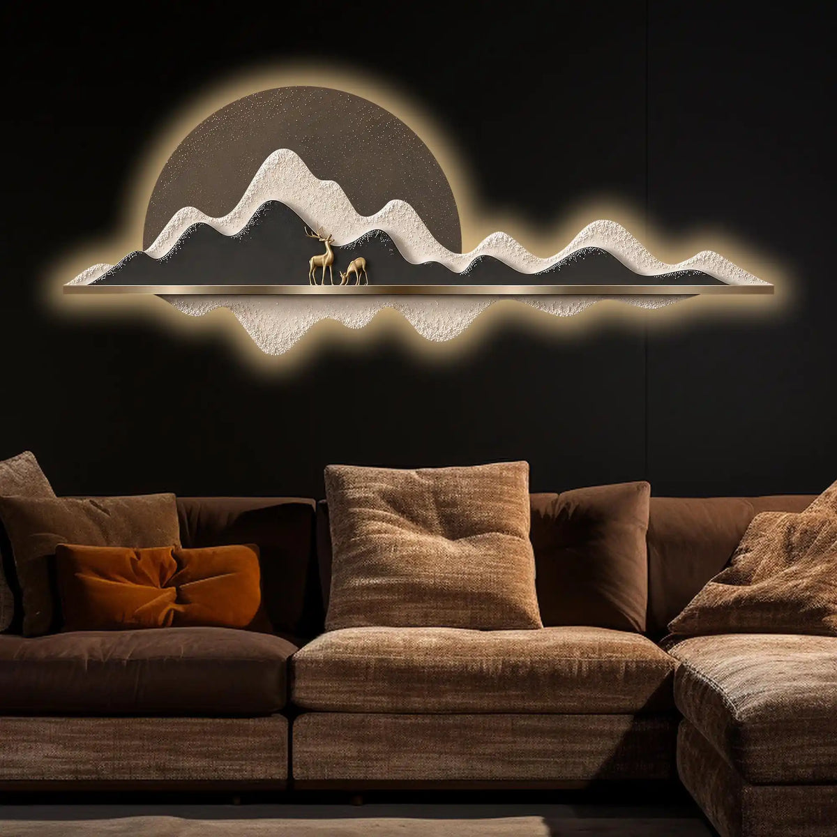 Elegant Deer Valley Premium Crystal Glass Backlit LED Wall Art
