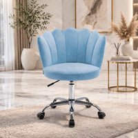 Elegant Emerald Blue Accent Chair with Adjustable Height