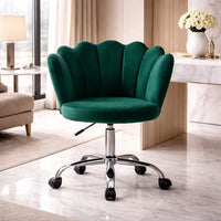 Elegant Emerald Green Accent Chair with Adjustable Height