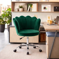 Elegant Emerald Green Accent Chair with Adjustable Height