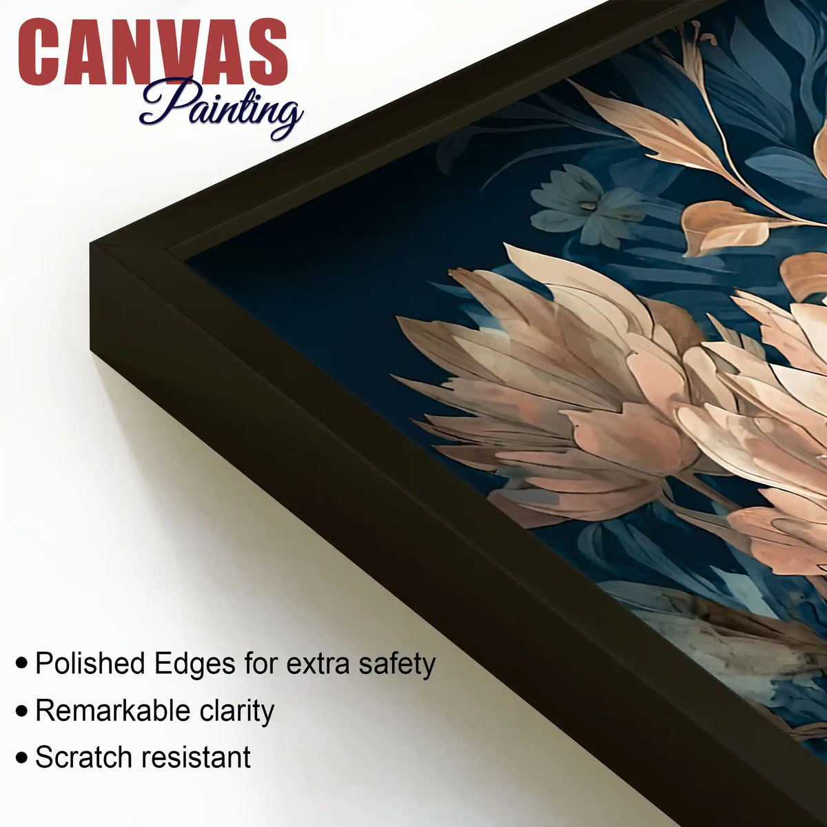 Elegant Floral Abstract Peacock Canvas Painting for Home