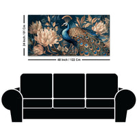 Elegant Floral Abstract Peacock Canvas Painting for Home