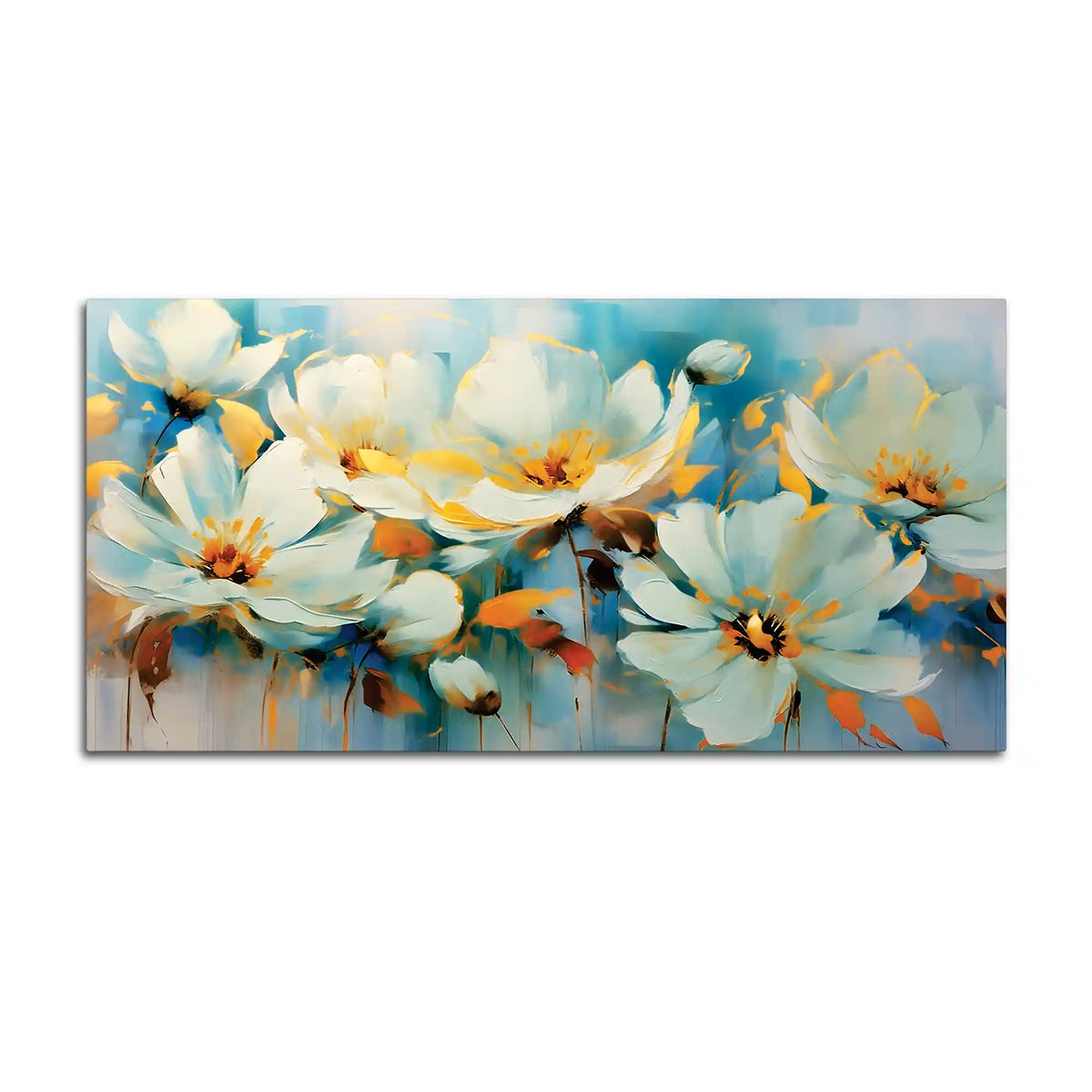 Elegant Floral Wall Art Abstract Canvas Painting