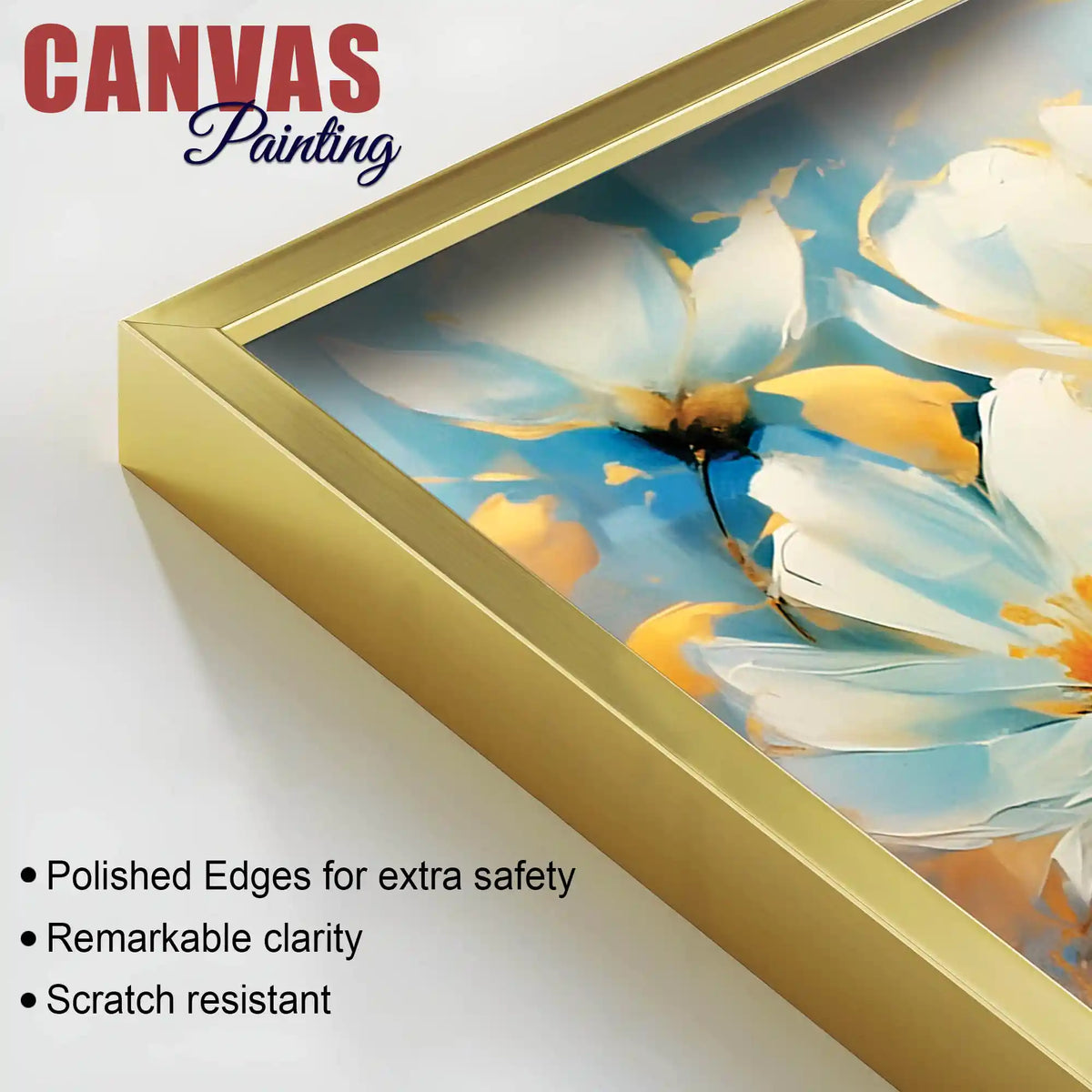Elegant Floral Wall Art Abstract Canvas Painting