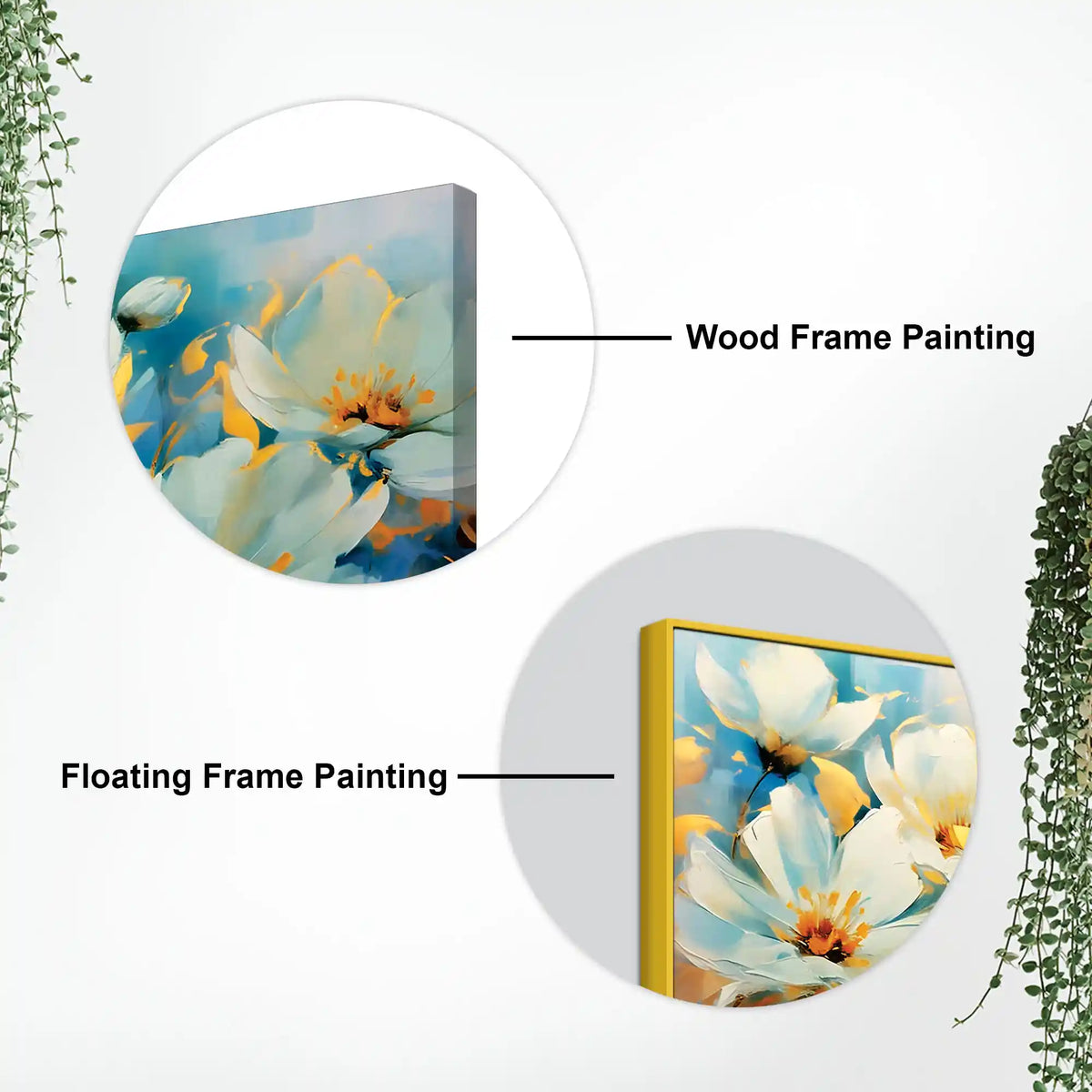 Elegant Floral Wall Art Abstract Canvas Painting