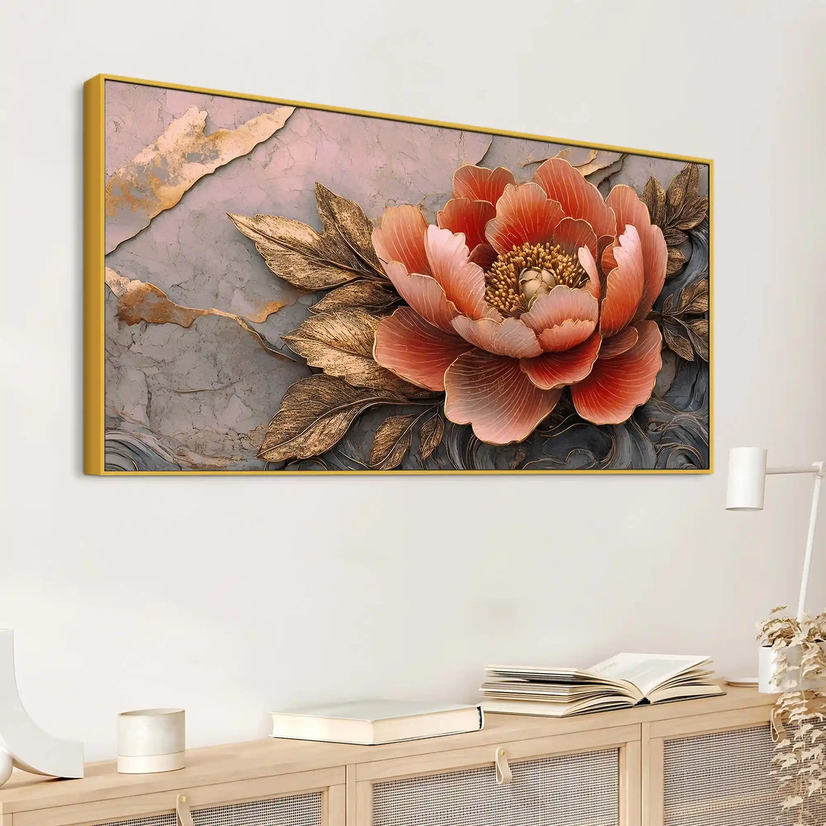 Elegant Floral Wall Art Canvas Painting for Modern Home Interiors