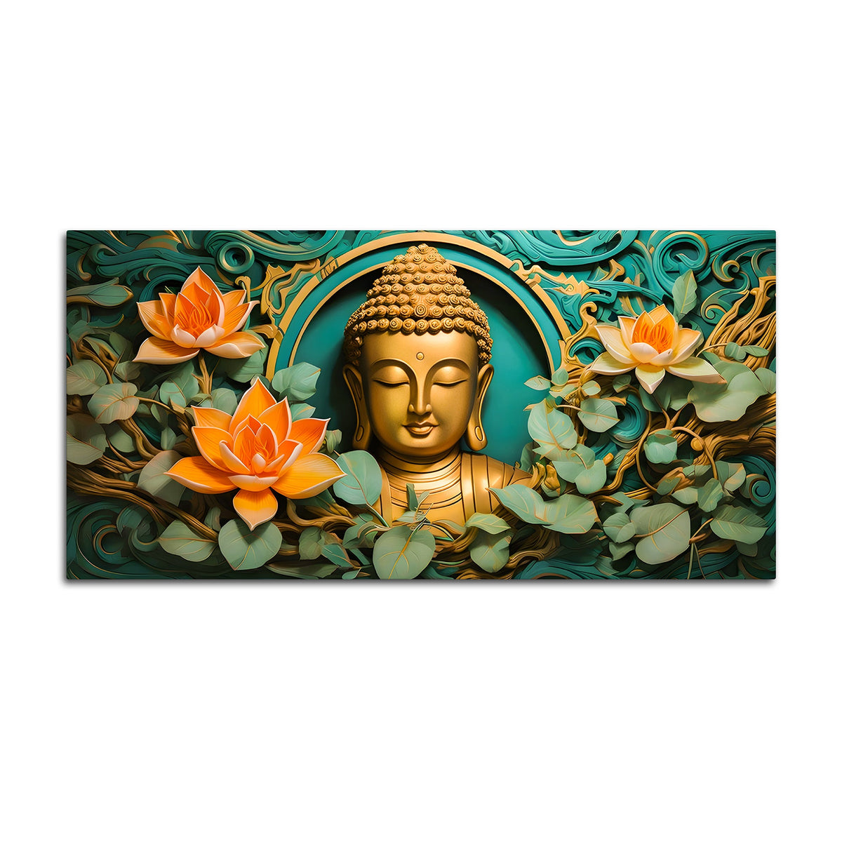 Elegant Gautam Buddha Wall Décor Painting for Modern Living Room Décor