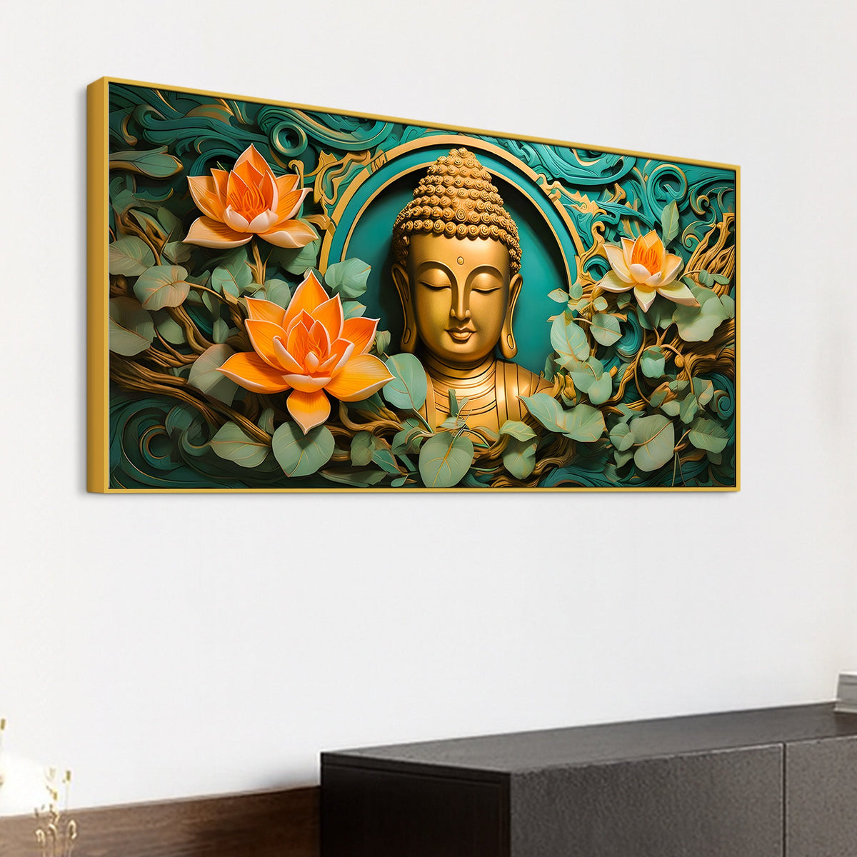 Elegant Gautam Buddha Wall Décor Painting for Modern Living Room Décor