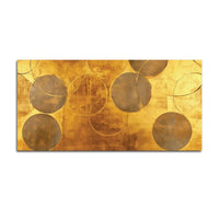 Elegant Gold Abstract Circle Canvas Wall Painting for Home & Office