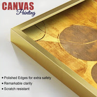 Elegant Gold Abstract Circle Canvas Wall Painting for Home & Office