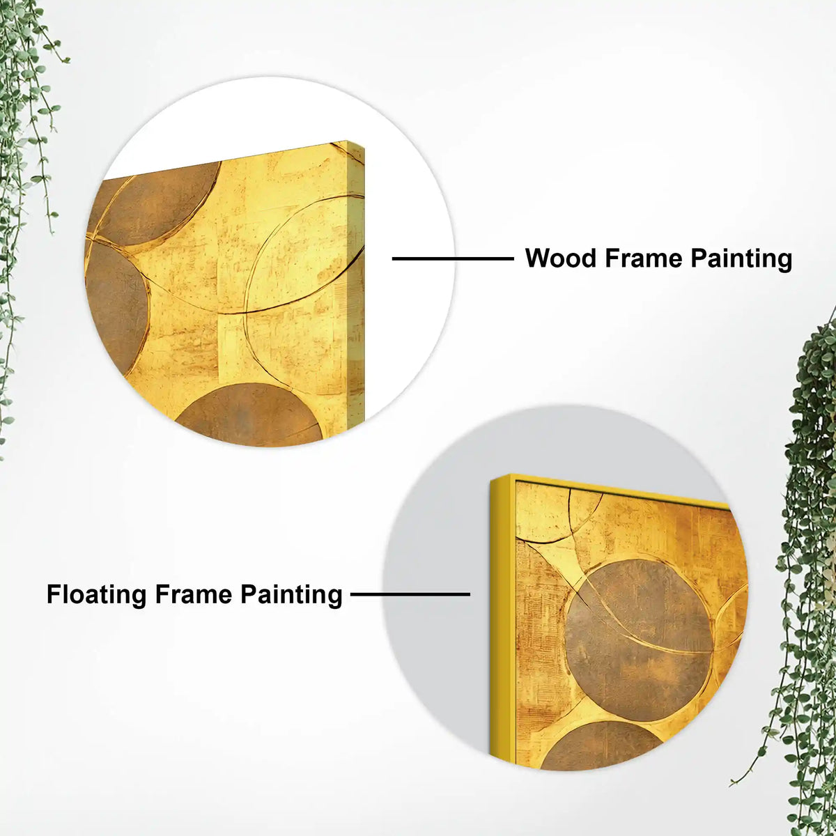 Elegant Gold Abstract Circle Canvas Wall Painting for Home & Office