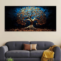 Elegant Golden Tree Wall Art Canvas Painting