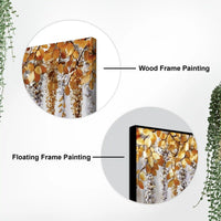 Elegant Hanging Leaves Abstract Wall Canvas Painting for Bedroom Decor