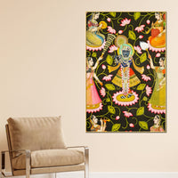 Elegant Lord Shree Krishna & Gopis Canvas Wall Painting